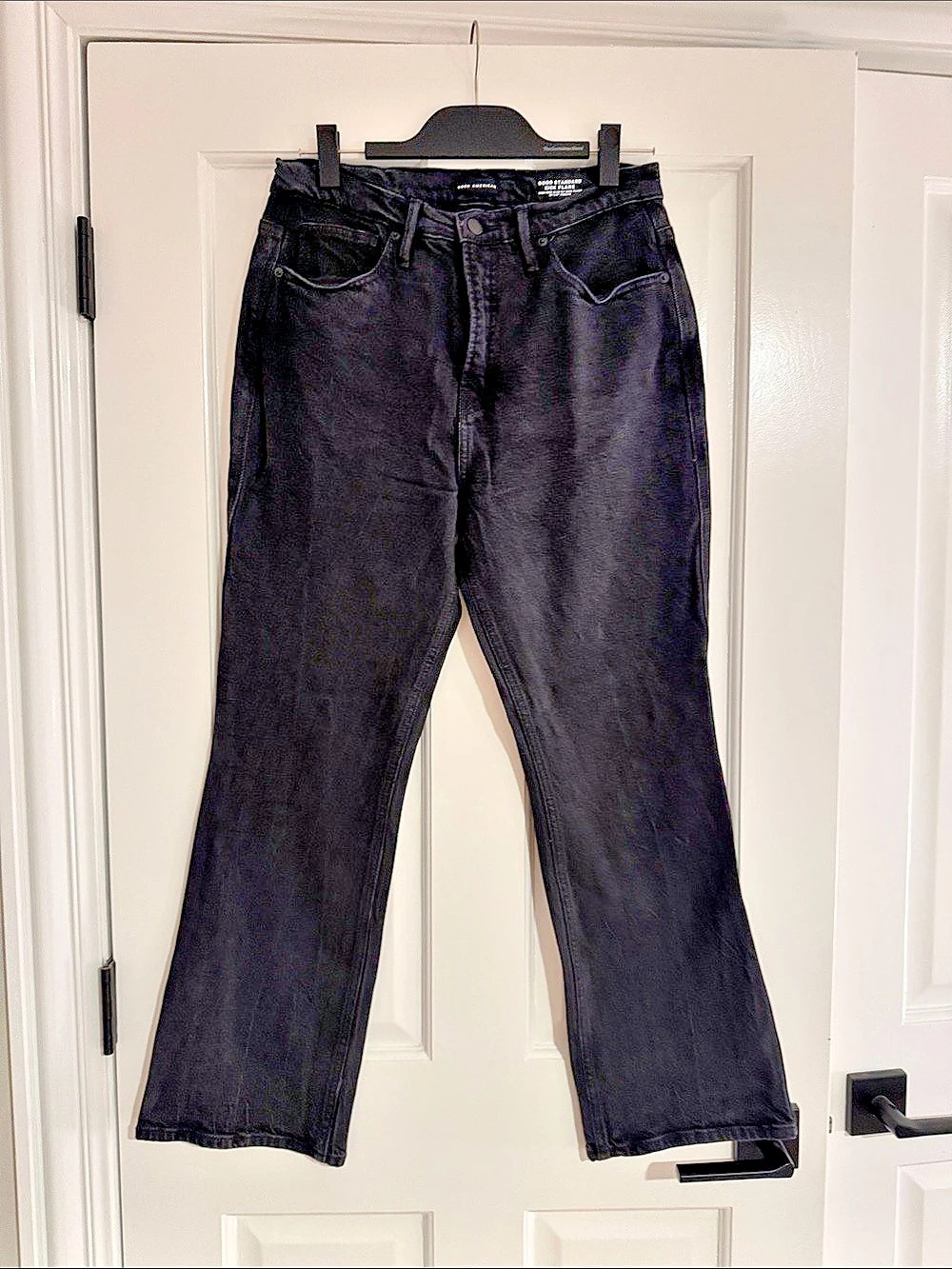 Good American Good Standard Kick Flare Kick Flare Jeans Black Waist 29 Like New